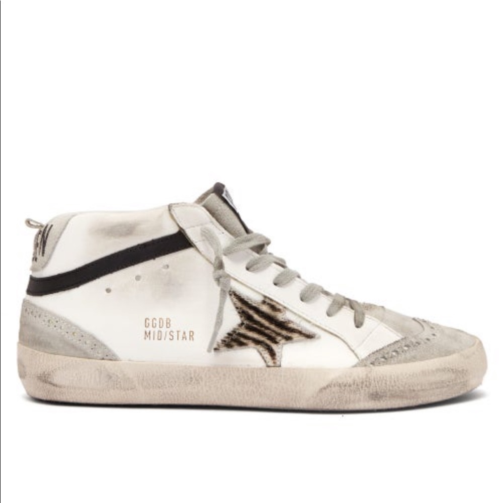 Golden goose sneakers mid star Color white-Zebra